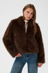 Saint Tropez Zaseline Faux Fur Jacket Chocolate Brown