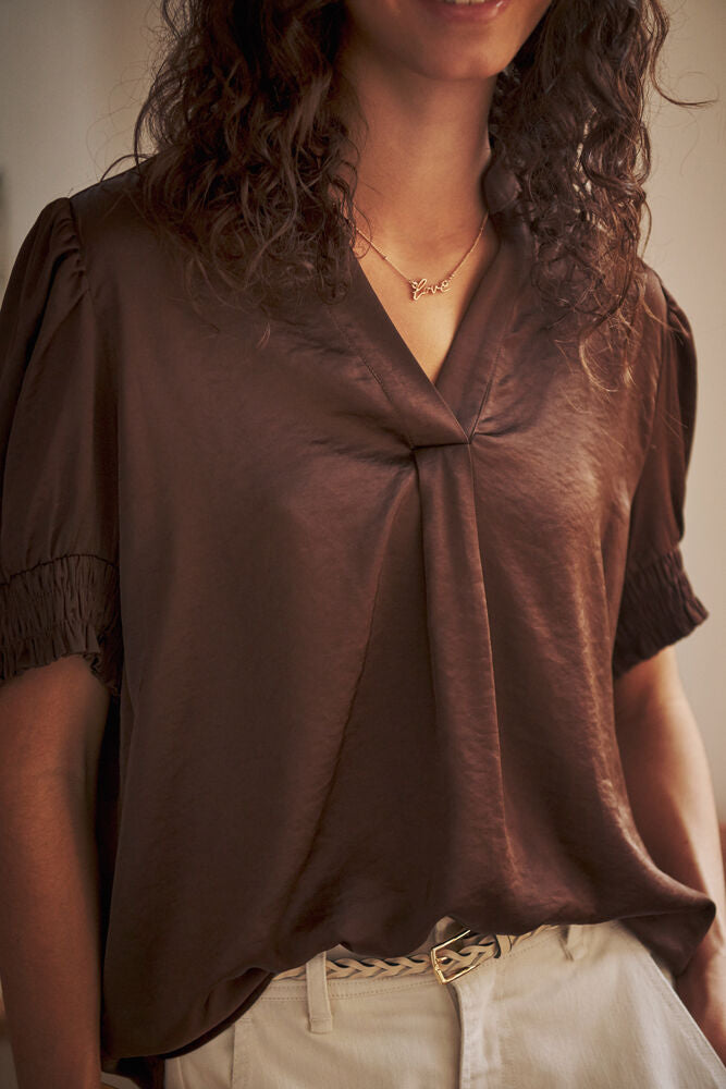 Saint Tropez Panan SS Blouse Major Brown