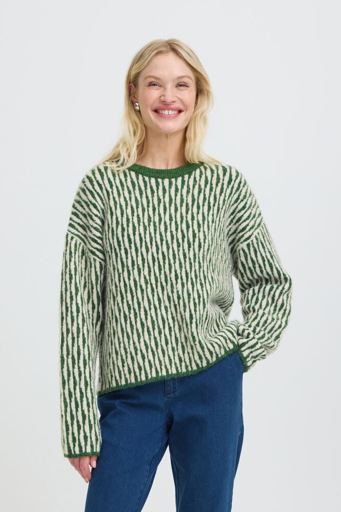 b.young Ojula Jumper Artichoke Green Abstrect