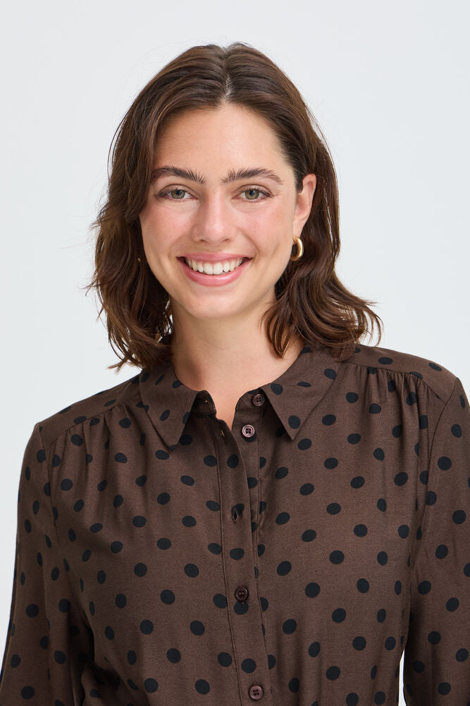 Fransa Adara Dress Hot Fudge Dotty