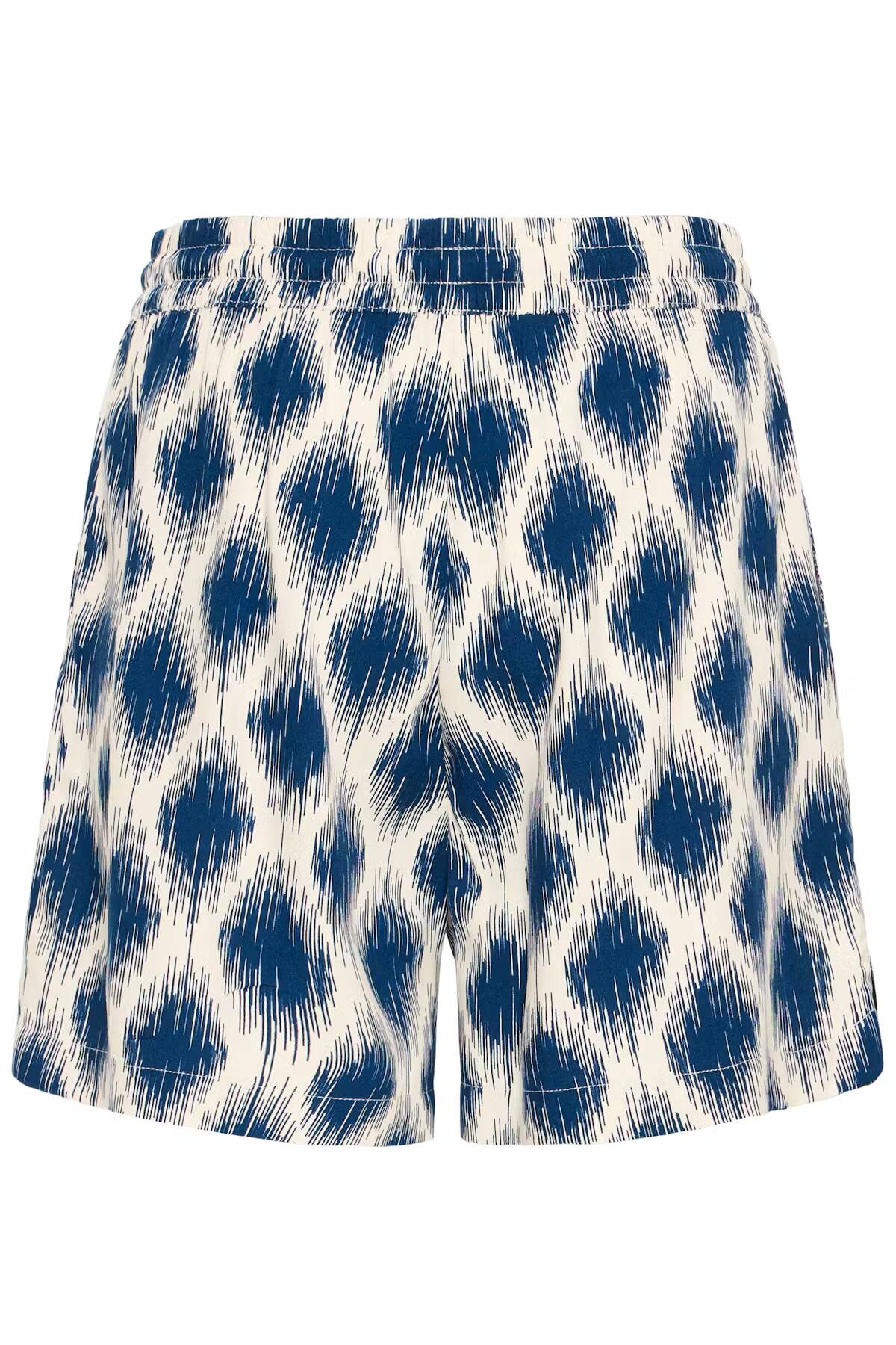 b.young Joella Shorts Ogee Ikat Med Blue