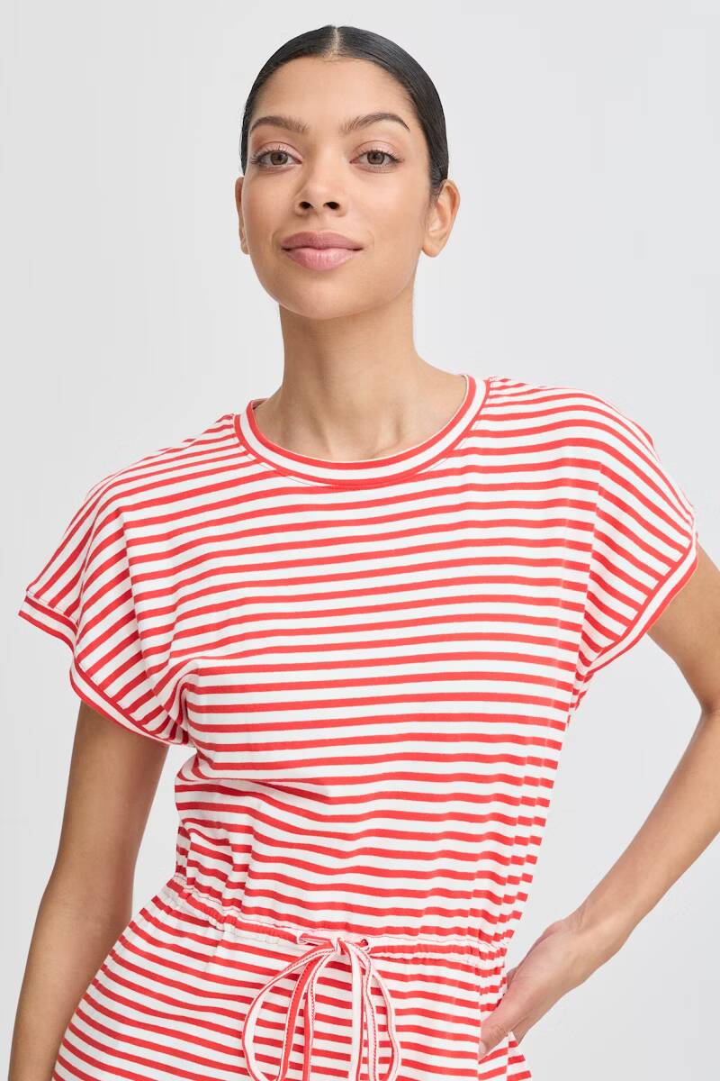 b.young Pandinna Jersey Dress Flame Stripe Mix