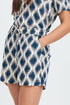 b.young Joella Shorts Ogee Ikat Med Blue
