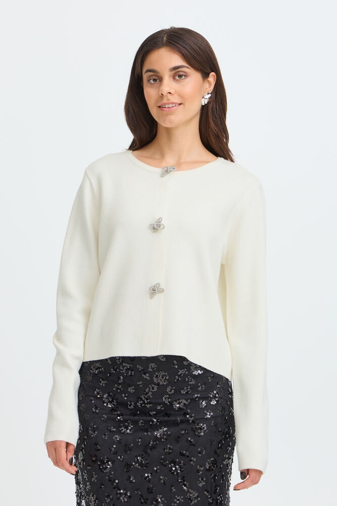 Fransa Sally Cardigan Whisper White