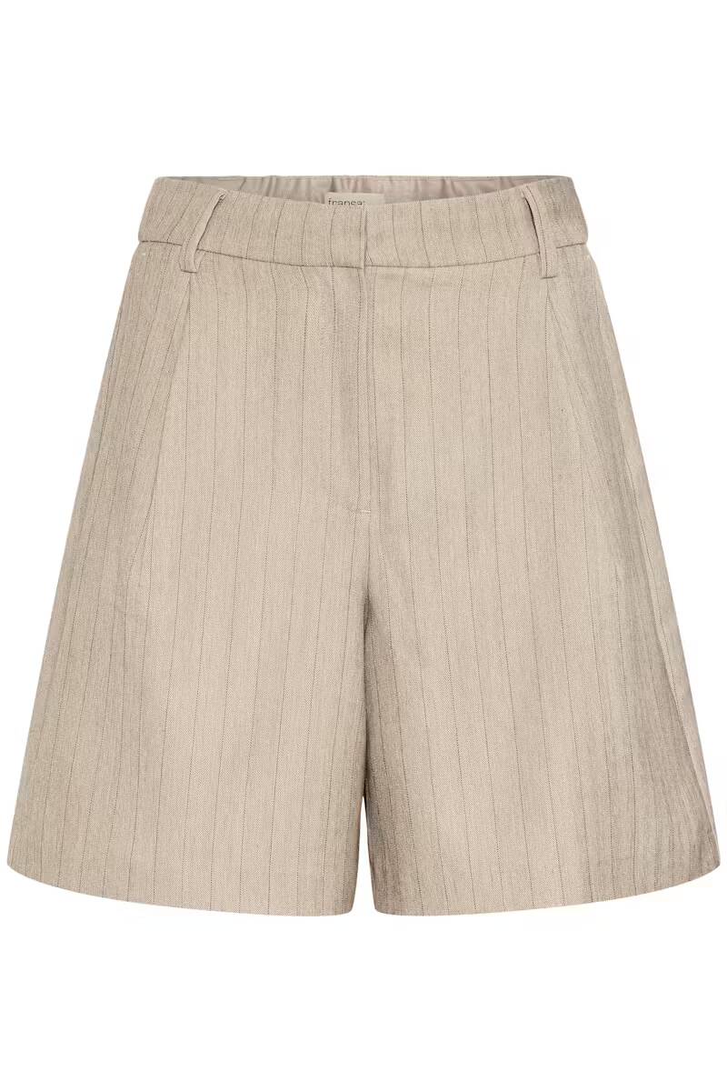 Fransa Alex Shorts Grey Morn Melange Pinstripe