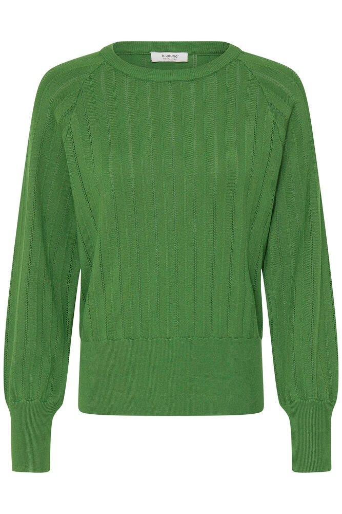 b.young Mmorla Pointelle Jumper Artichoke Green