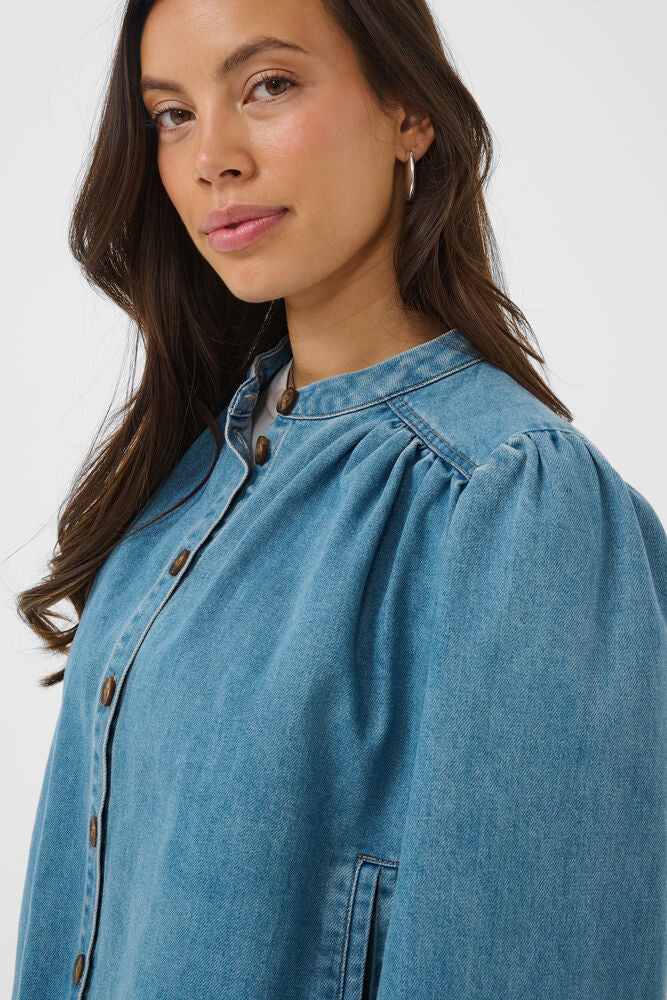 Saint Tropez Tera Shirt Medium Blue Denim