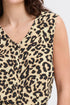 Fransa Ease Blouse Brown Leopard Art