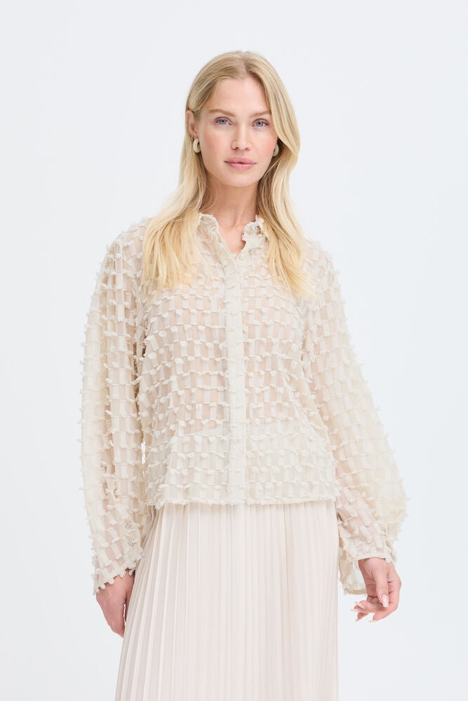 b.young Feather Shirt Oatmeal