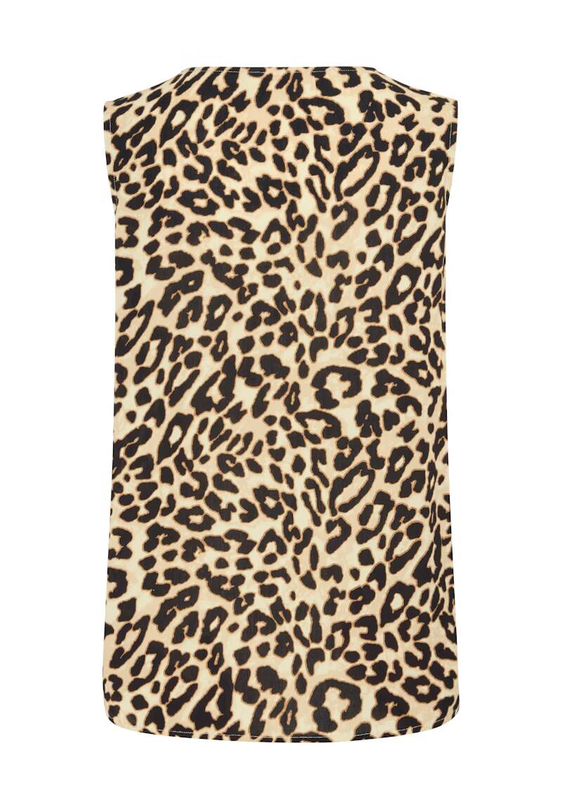 Fransa Ease Blouse Brown Leopard Art