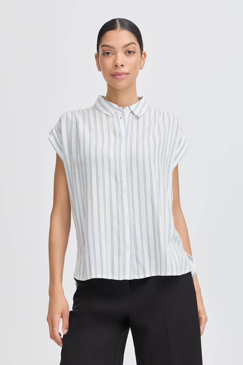 b.young Frigg Shirt Blouse Optical White Mix