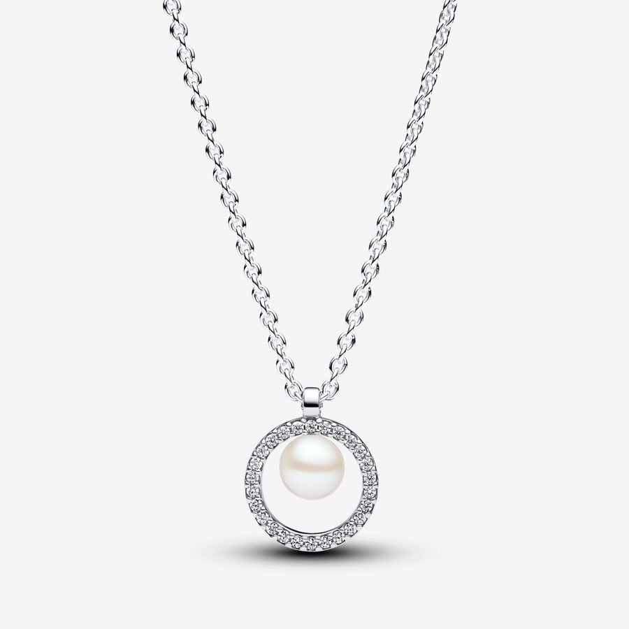 Pandora Treated Freshwater Cultured Pearl & Pavé Collier Necklace