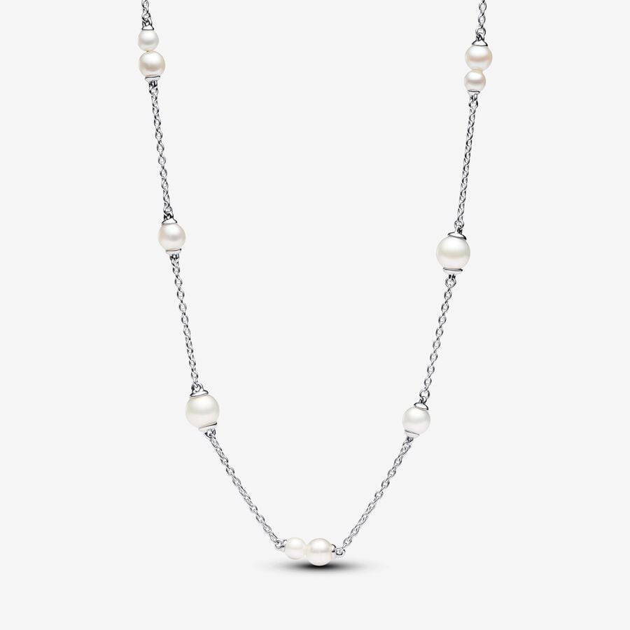 Pandora Treated Freshwater Cultured Pearl Station Chain Necklace