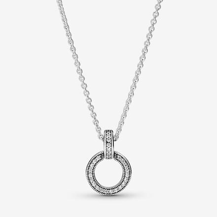 Pandora Double Circle Signature Necklace