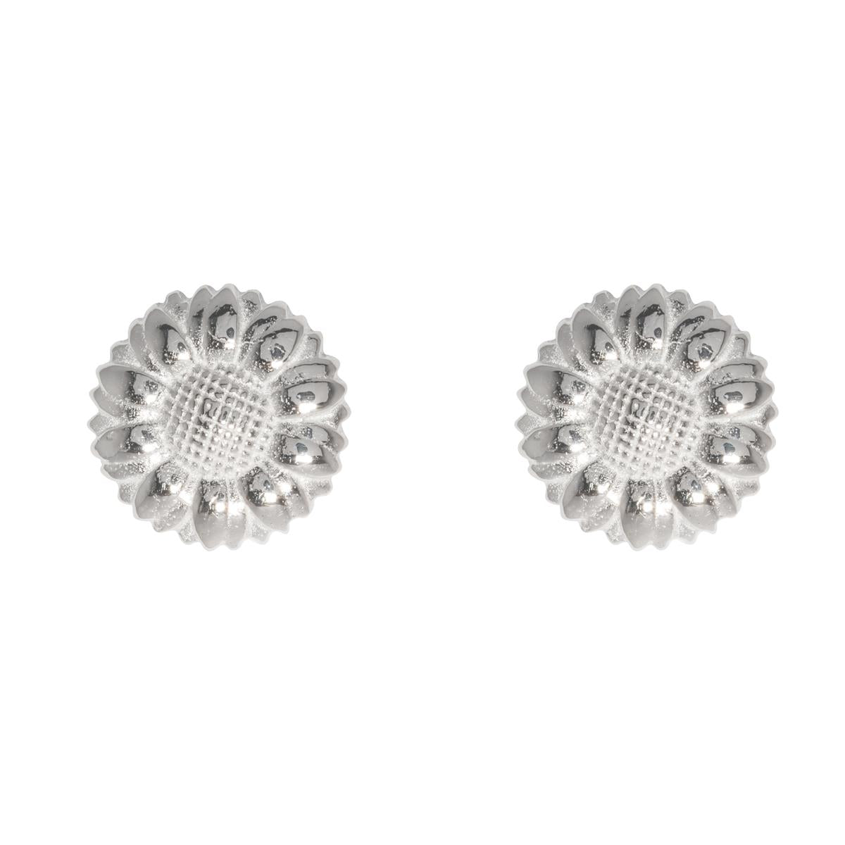 Mantra Sunflower Earrings | Sterling Silver