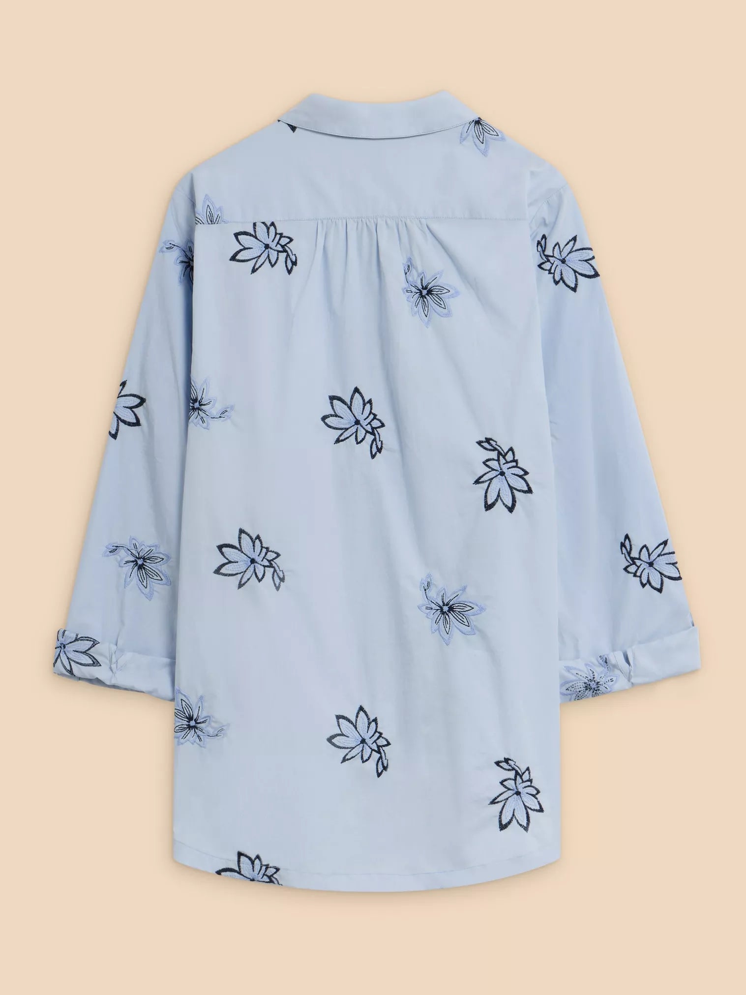 White Stuff Sophie Embroidered Shirt Blue Multi