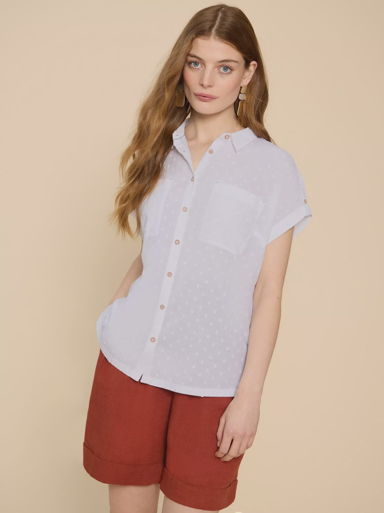 White Stuff Ellie Organic Cotton Shirt Pale Ivory