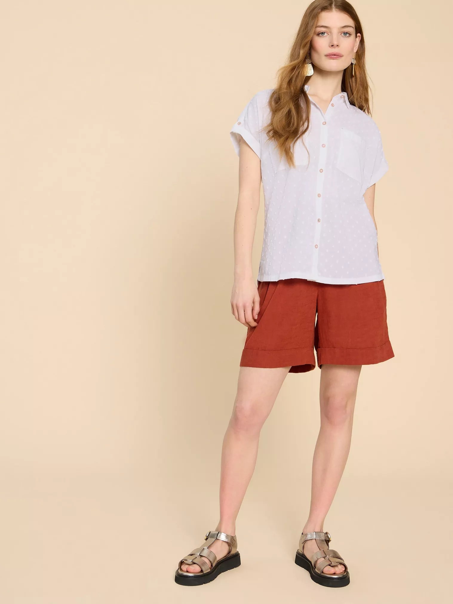 White Stuff Ellie Organic Cotton Shirt Pale Ivory