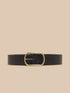 White Stuff Reversible Leather Belt Pure Black