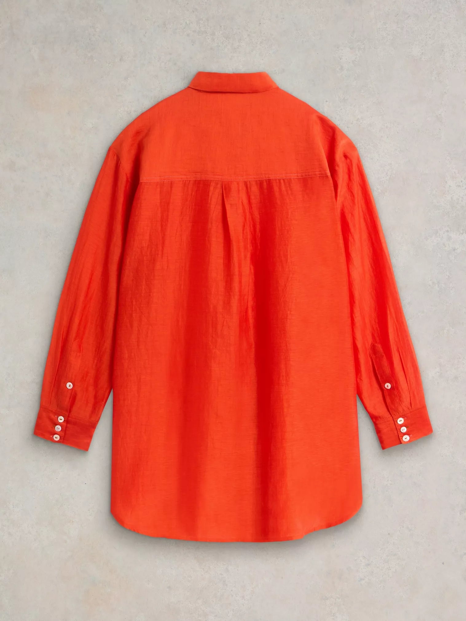 White Stuff Delilah Cotton Silk Shirt Bright Orange