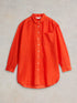 White Stuff Delilah Cotton Silk Shirt Bright Orange