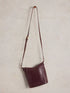 White Stuff Mini Fern Leather Crossbody Bag Dark Plum