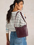 White Stuff Mini Fern Leather Crossbody Bag Dark Plum