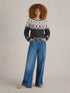 White Stuff Mono Fairisle Jumper Black Multi