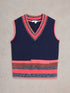 White Stuff V-Neck Stripe Tank Navy Multi