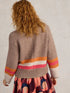 White Stuff Judi Stripe Cardi Natural Multi