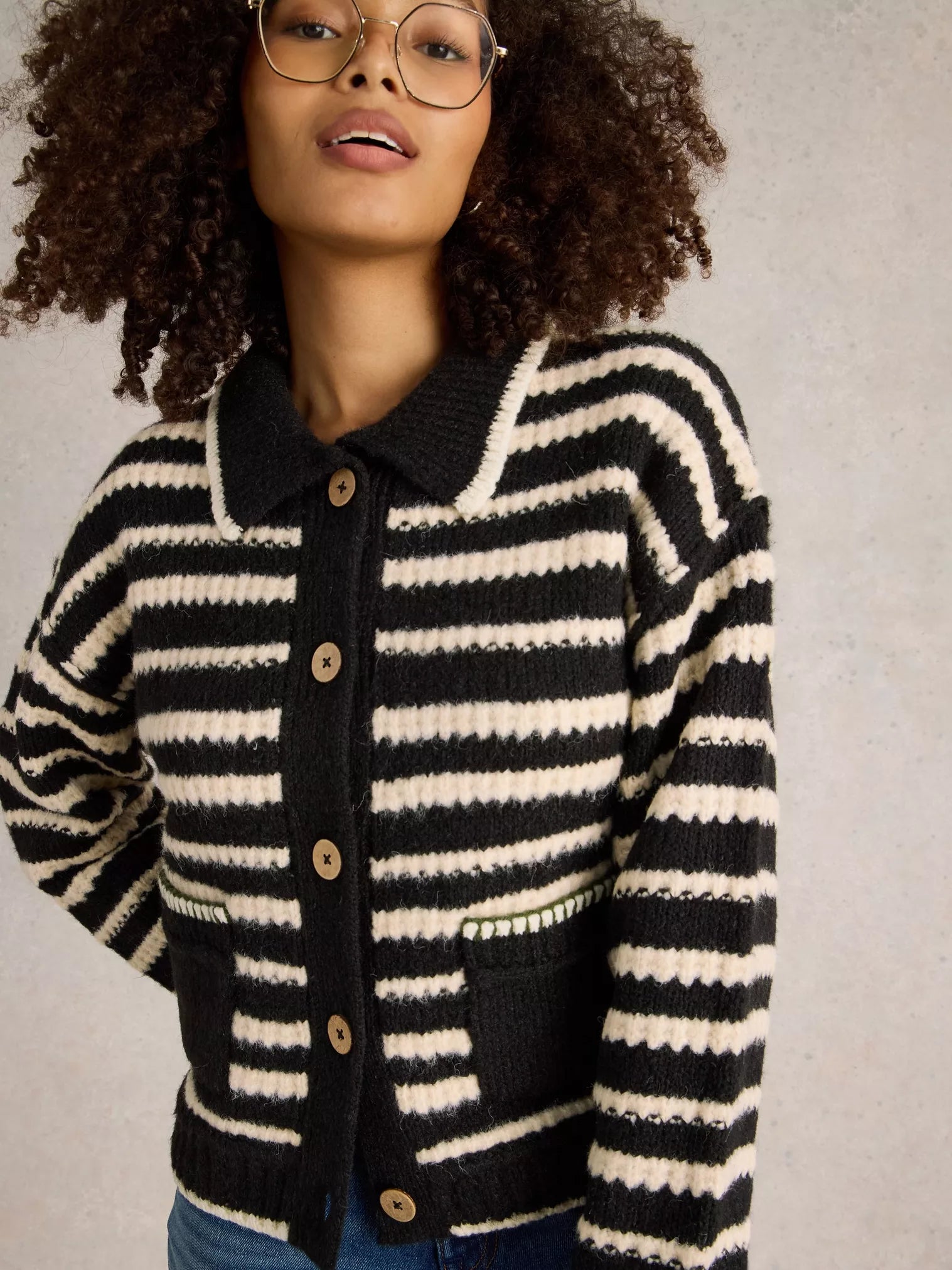 White Stuff Tyler Cardi Black Multi