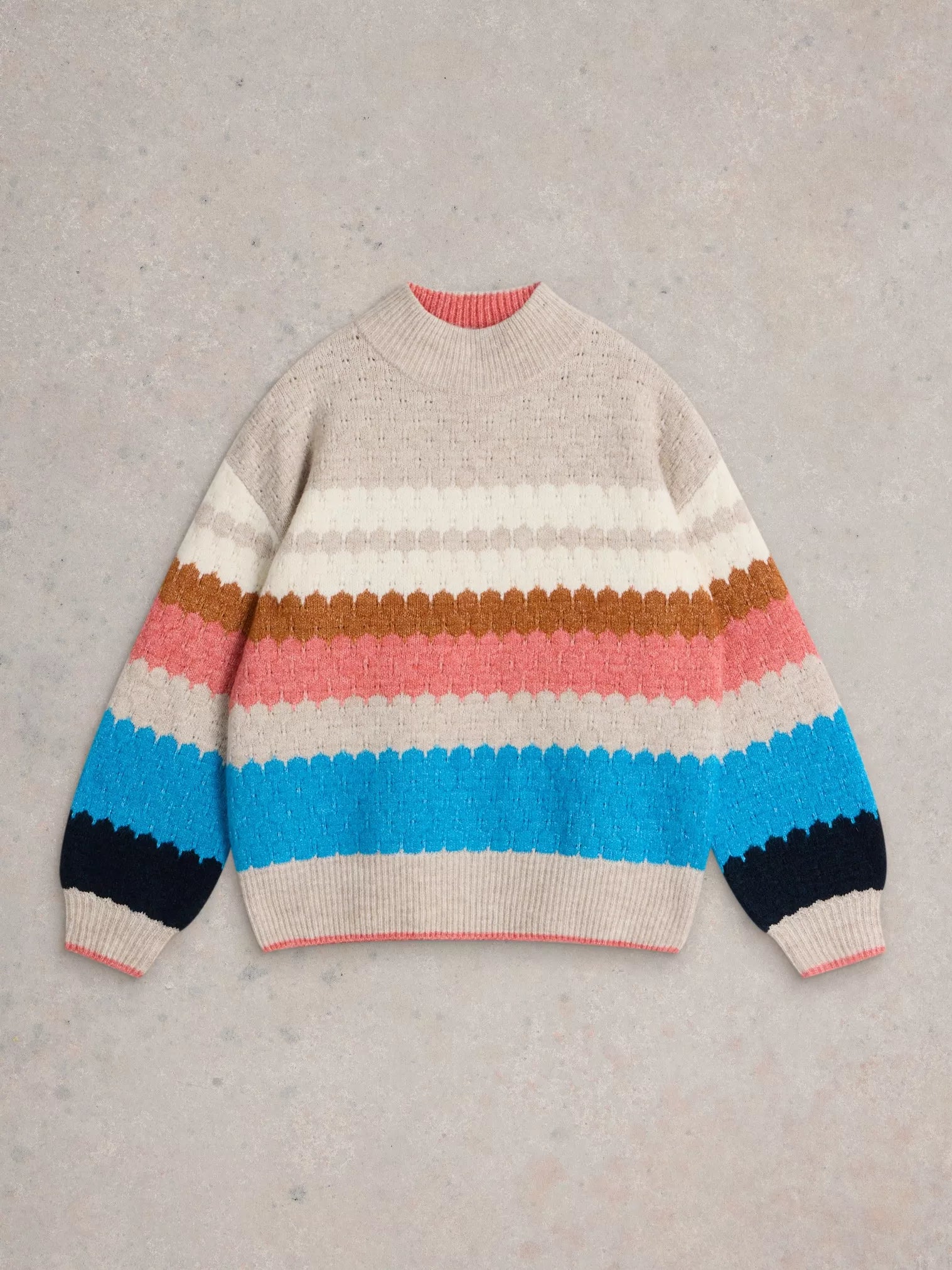 White Stuff Shelly Colour Block Jumper Natural Multi