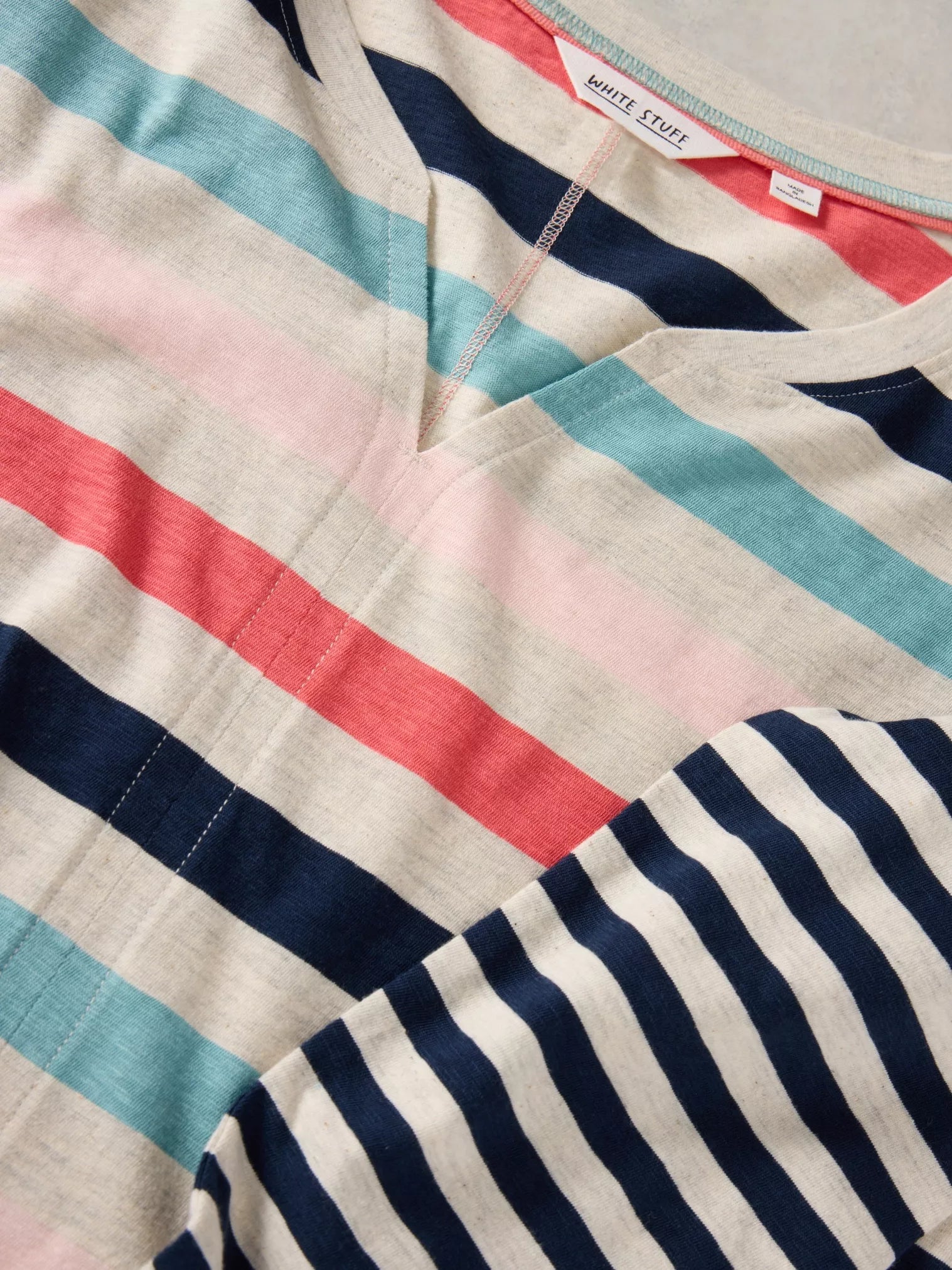 White Stuff Nelly Stripe LS Tee Natural Multi