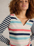 White Stuff Nelly Stripe LS Tee Natural Multi