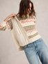 White Stuff Piper Pointelle Jumper White Multi