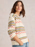 White Stuff Piper Pointelle Jumper White Multi