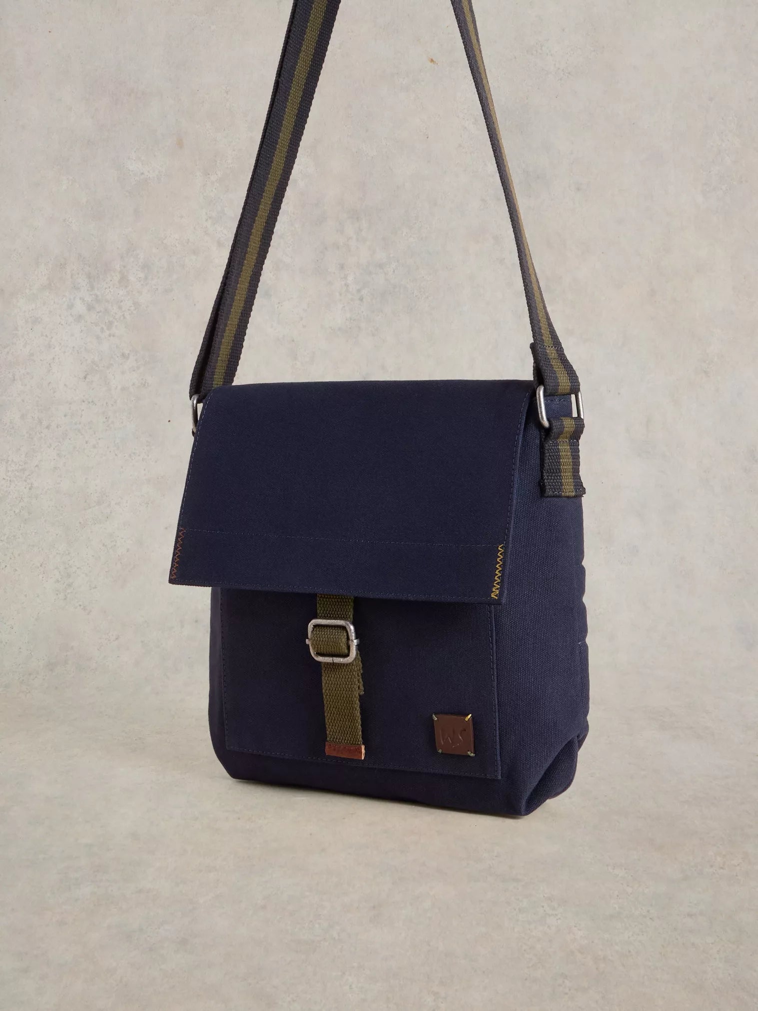 White Stuff Teddy Canvas Crossbody Bag Navy Multi