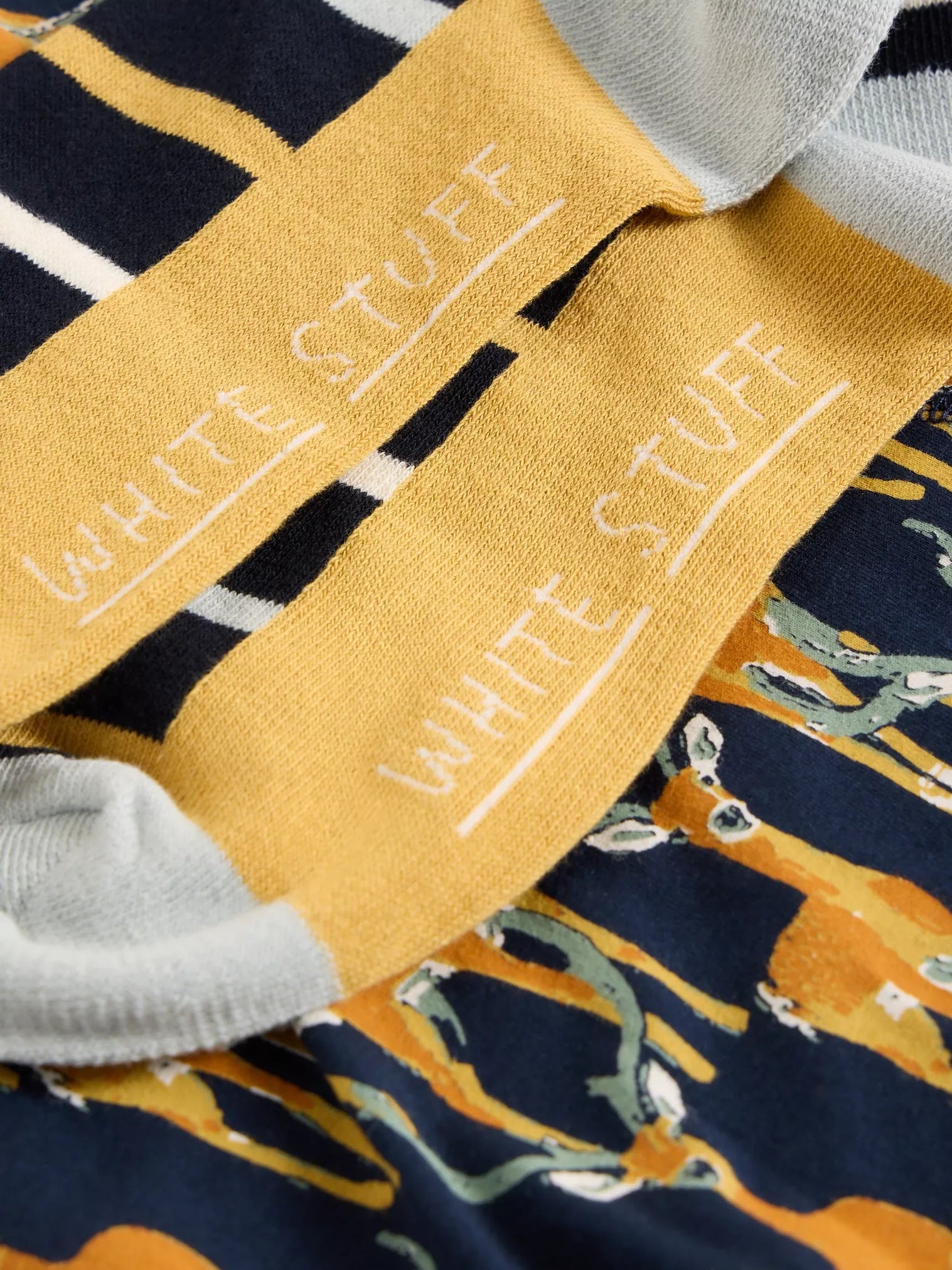 White Stuff Boxers & Sock Gift Set Navy Print