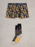 White Stuff Boxers & Sock Gift Set Navy Print