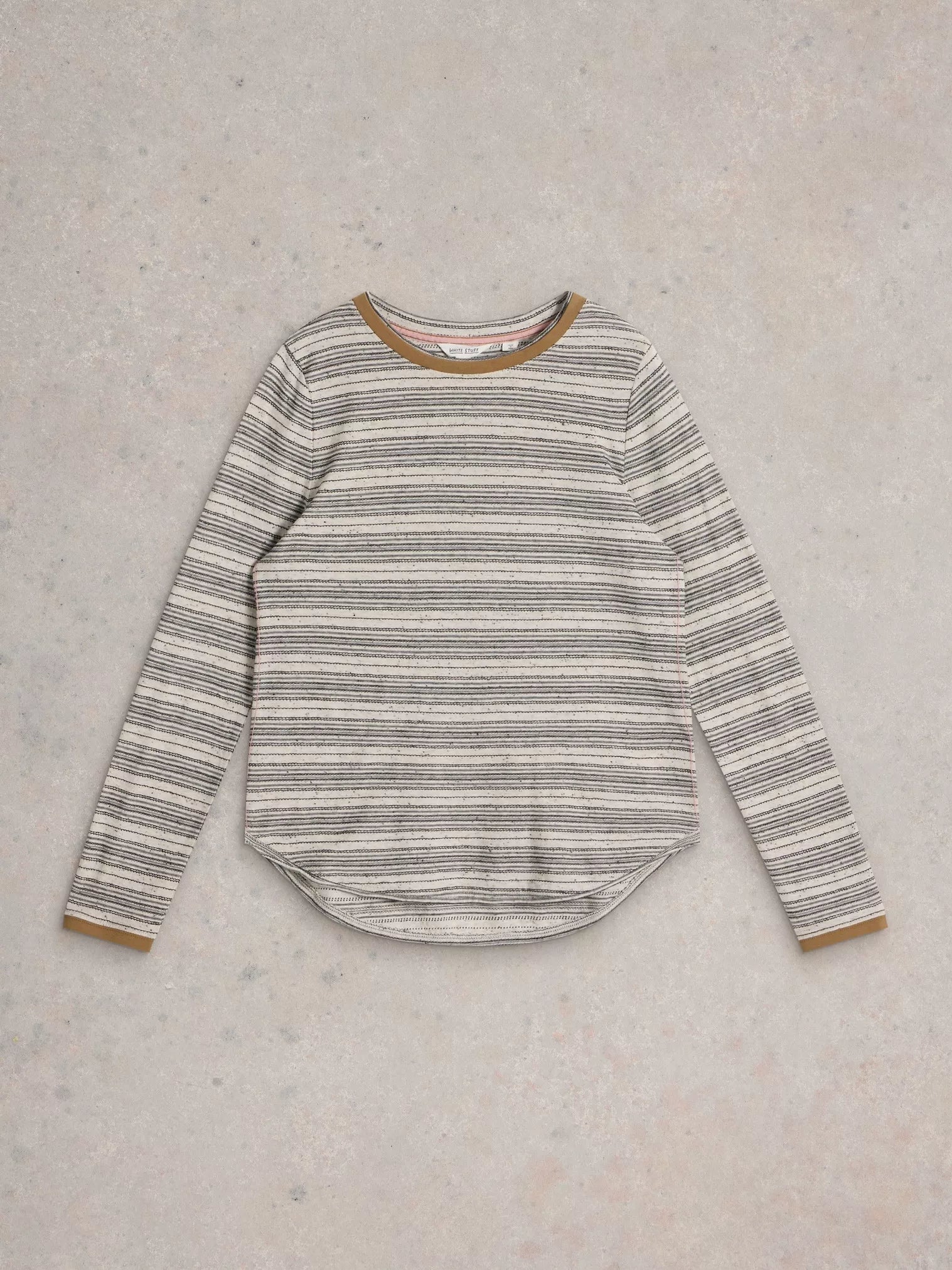 White Stuff Clara Stitch LS Tee Natural Multi