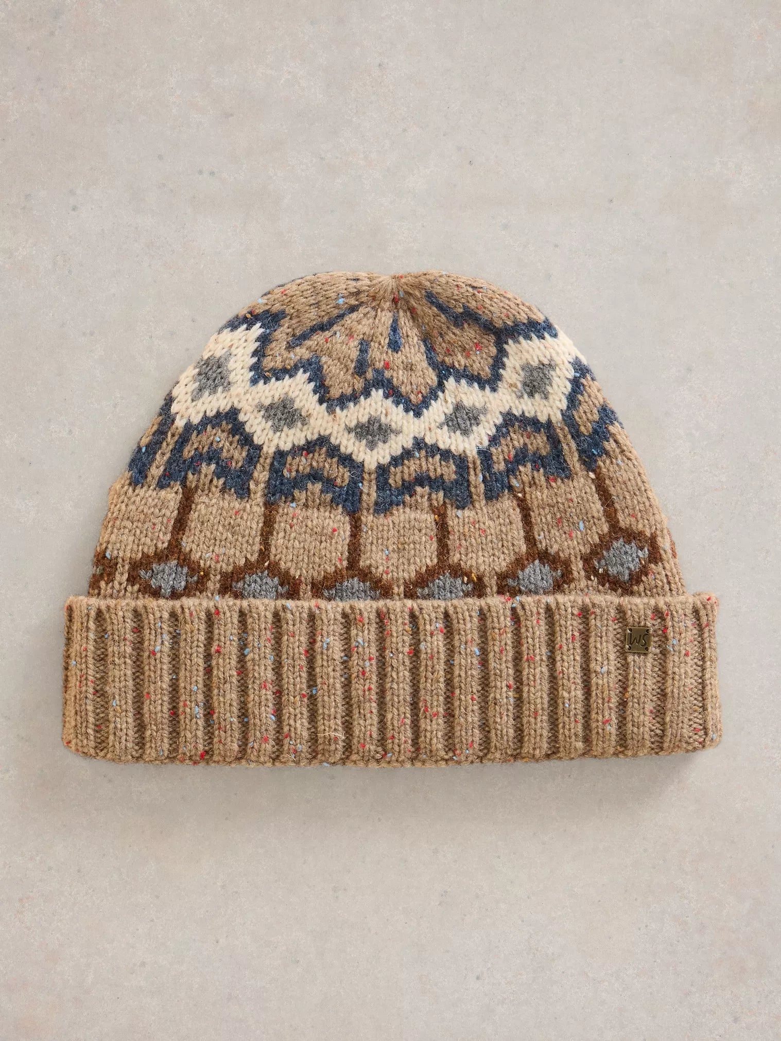 White Stuff Grove Fairisle Beanie Natural Multi