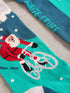 White Stuff Cycling Santa in a Cracker Socks Teal Multi