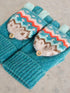 White Stuff Zig Zag Flip Mitt Teal Multi