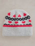 White Stuff Heart Fairisle Beanie Grey Multi