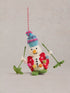 White Stuff Skiing Snowman Hanging Dec White Multi