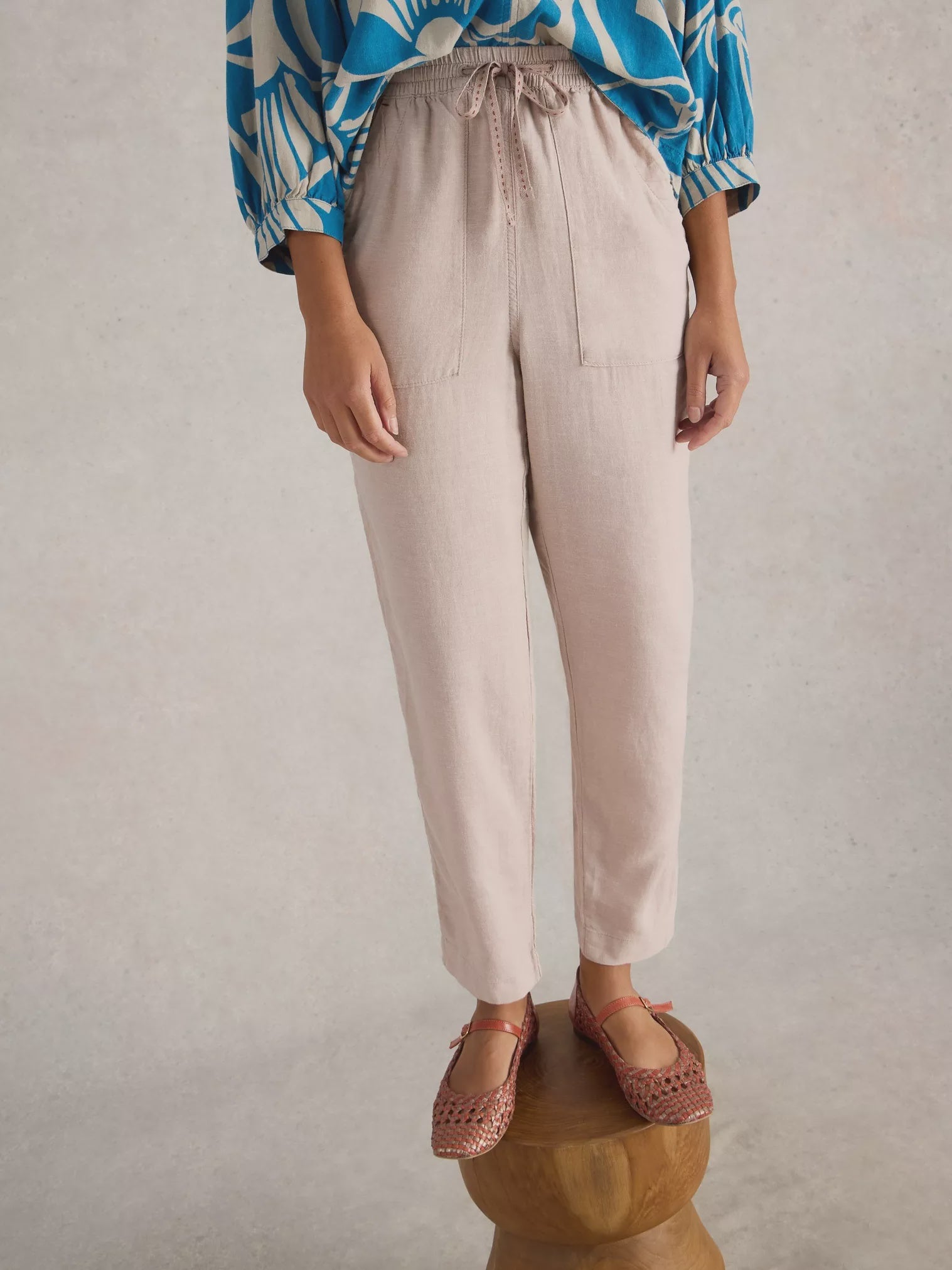 White Stuff Elle Linen Blend Trouser Light Natural