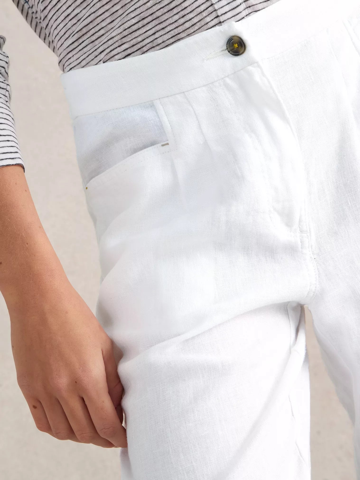 White Stuff Rowena Linen Trouser Brilliant White