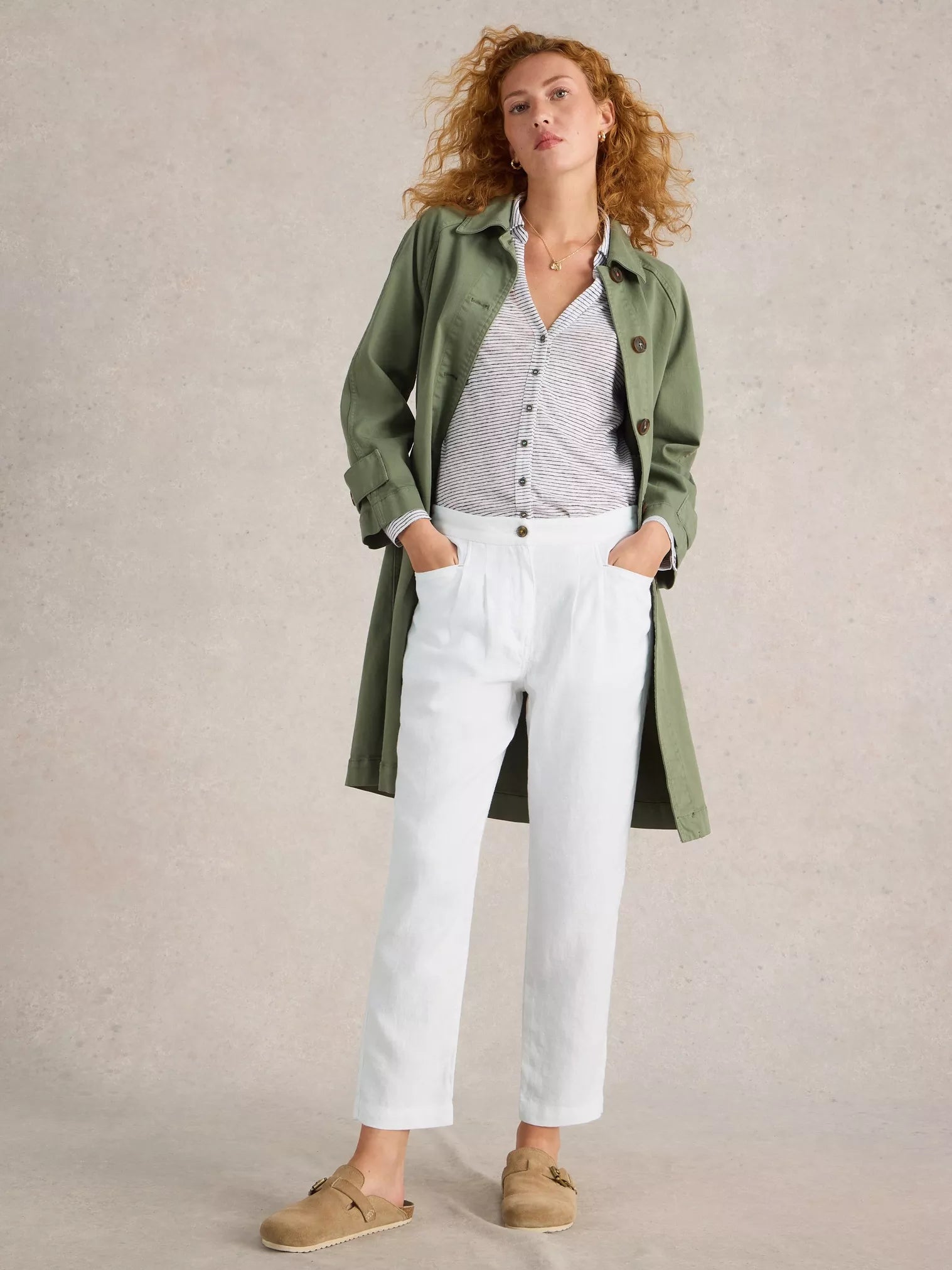 White Stuff Rowena Linen Trouser Brilliant White