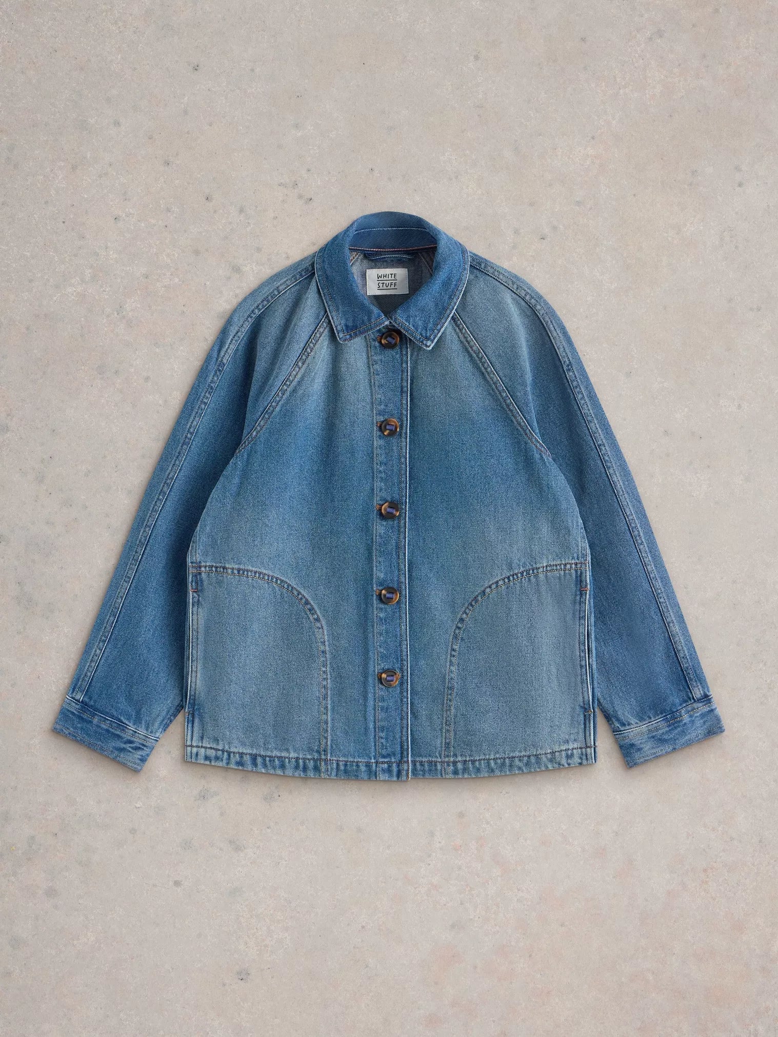 White Stuff Eden Denim Jacket Mid Denim