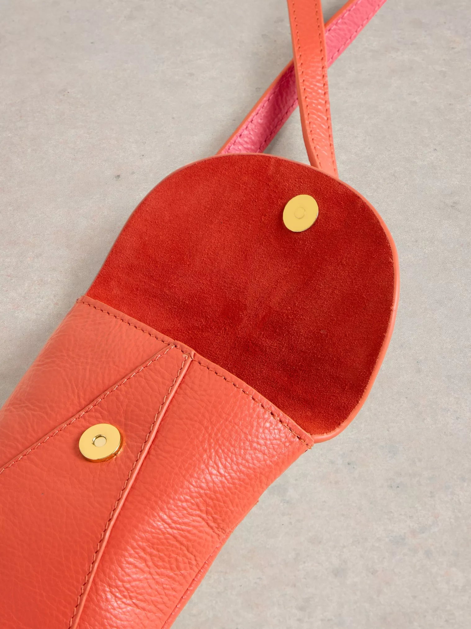 White Stuff Coco Leather Phone Bag Bright Red